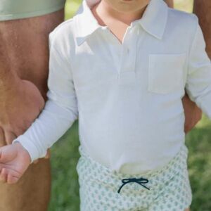 MINNOW White Long Sleeve Polo Shirt